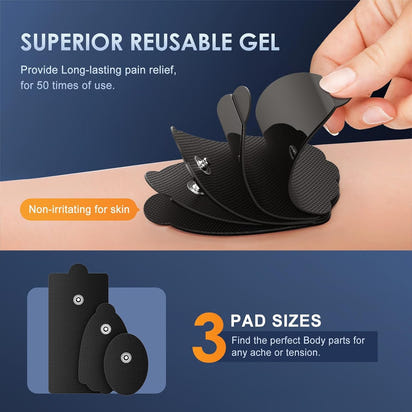 TENS Unit Muscle Stimulator, EMS Massager Machine, Dual Channel Electronic Pulse Physical Therapy Machine for Back Pain Relief, Shoulder Recovery, Muscle Relaxation, 24 Modes,10 TENS Unit Pads,Black