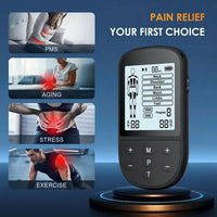 TENS Unit Muscle Stimulator, EMS Massager Machine, Dual Channel Electronic Pulse Physical Therapy Machine for Back Pain Relief, Shoulder Recovery, Muscle Relaxation, 24 Modes,10 TENS Unit Pads,Black